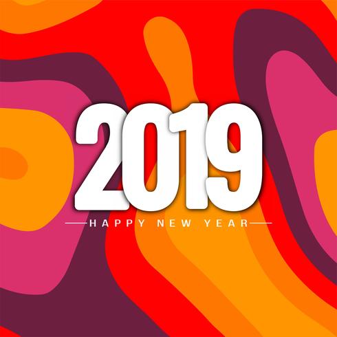 Gelukkig nieuw jaar 2019 stijlvolle groet achtergrond vector