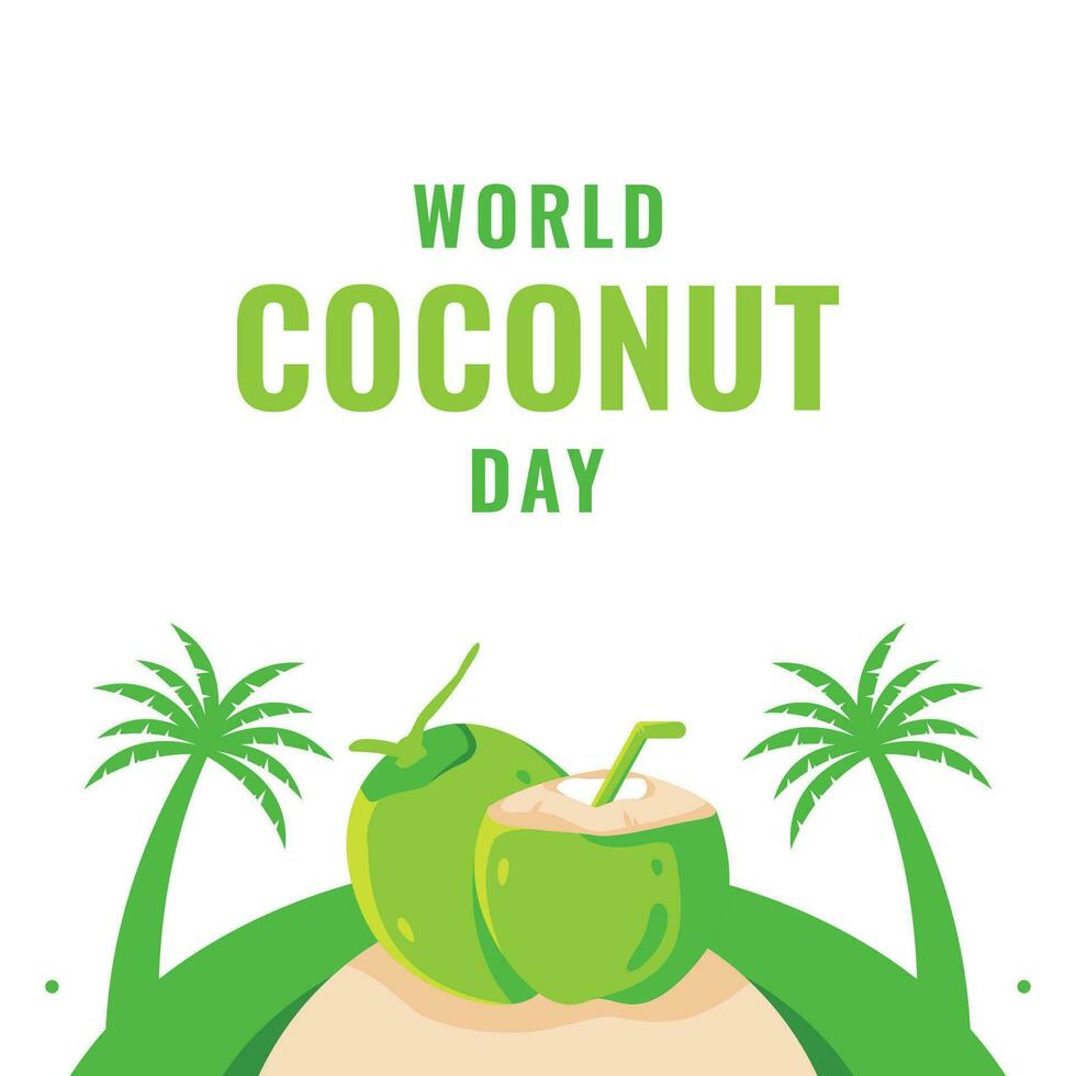 wereld kokosnoot dag ontwerp vieren vector