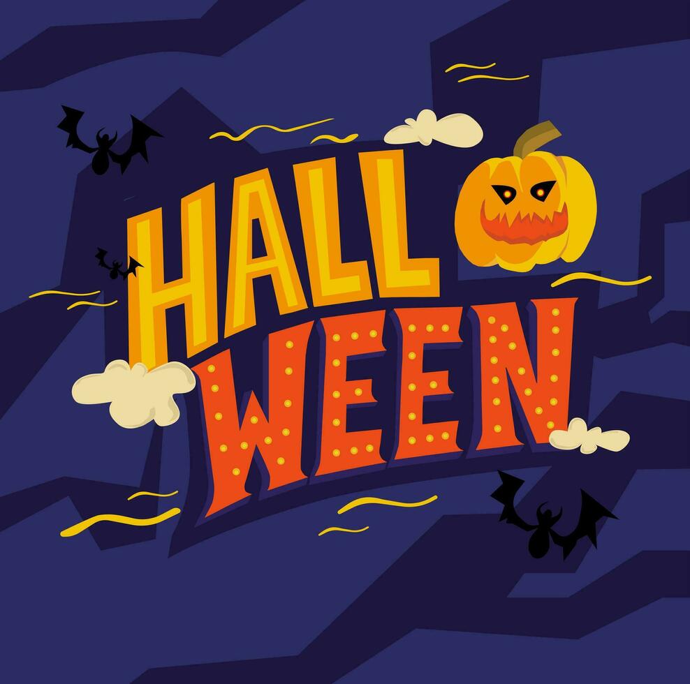 halloween partij illustratie met pompoen vector