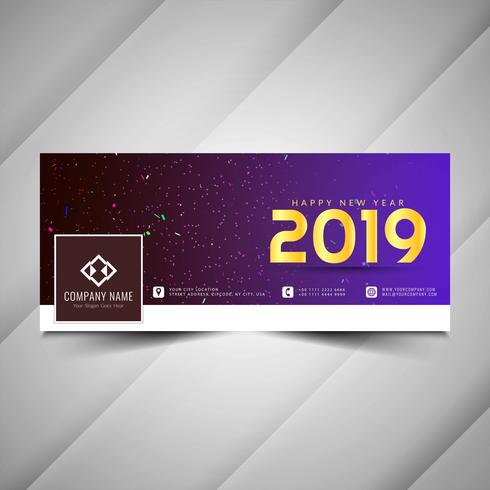 Nieuwjaar 2019 ontwerp van de sociale media het decoratieve banner vector