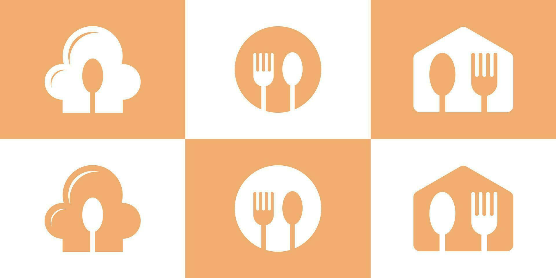 reeks logo ontwerp vork icoon restaurant vector illustratie