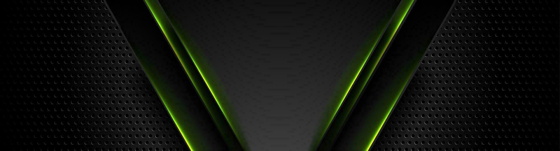 futuristische technologie achtergrond met groen neon licht vector