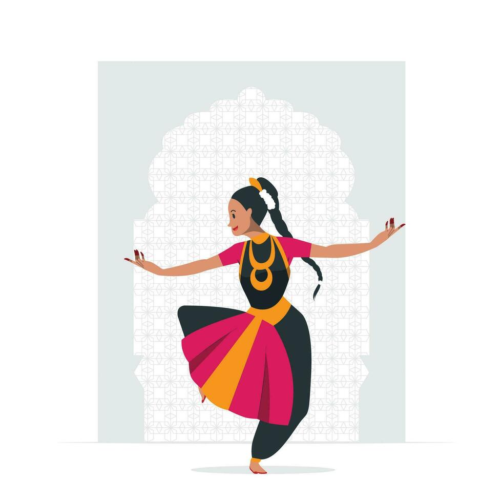 Indisch klassiek danser, bharatnatyam, Kathakali danser vector
