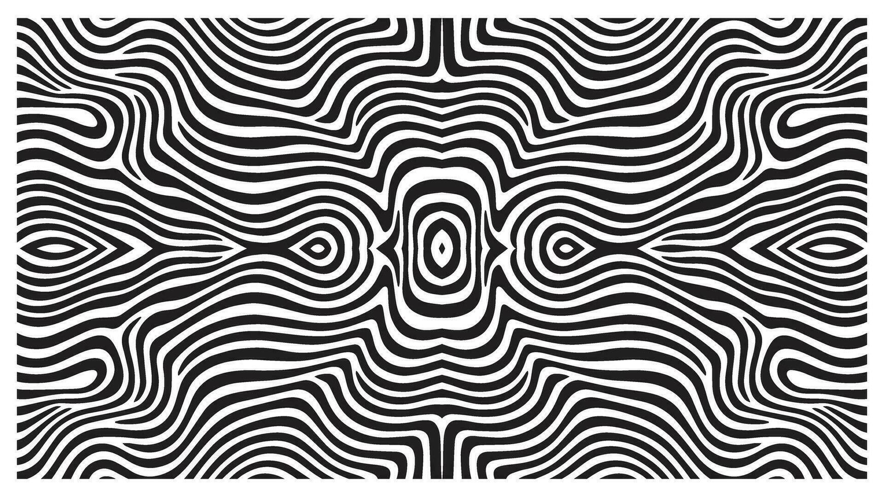 zebra patroon abstract meetkundig vervormd Golf achtergrond. zwart en wit 3d kolken voorwerpen vormen. minimalisme nog steeds leven stijl vector