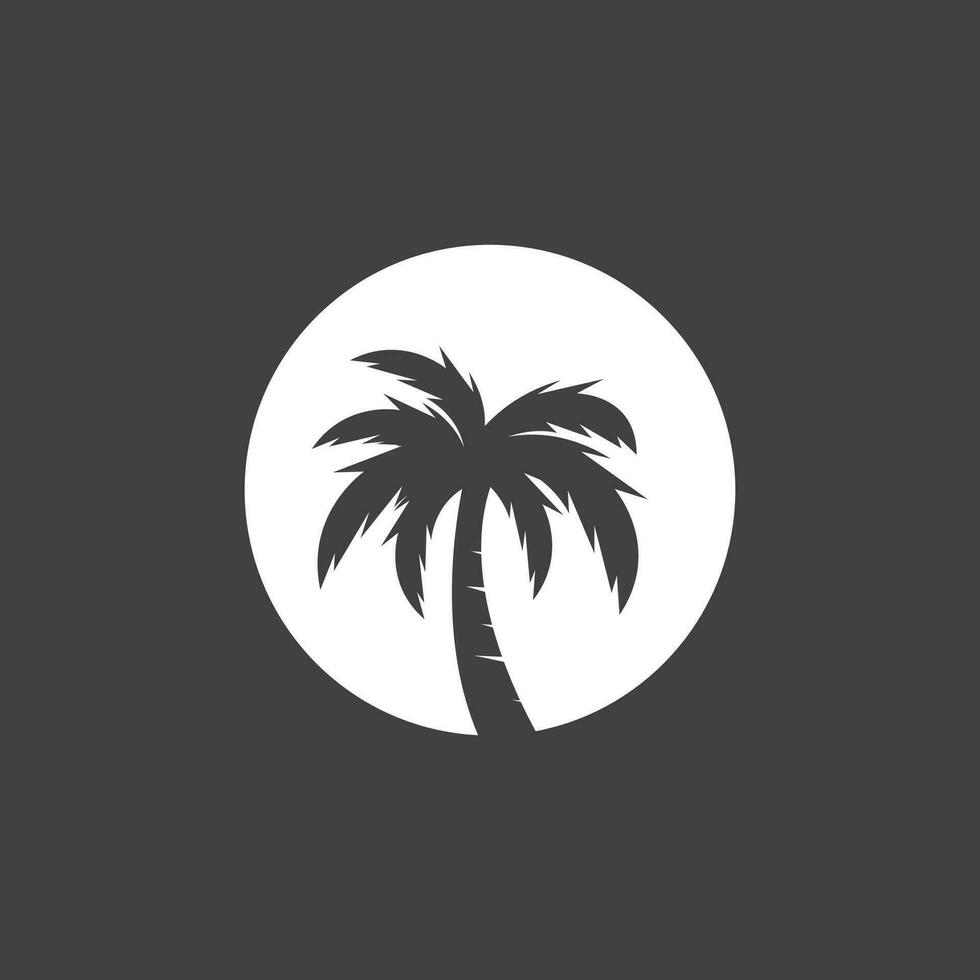 palm kokosnoot boom logo icoon silhouet vector