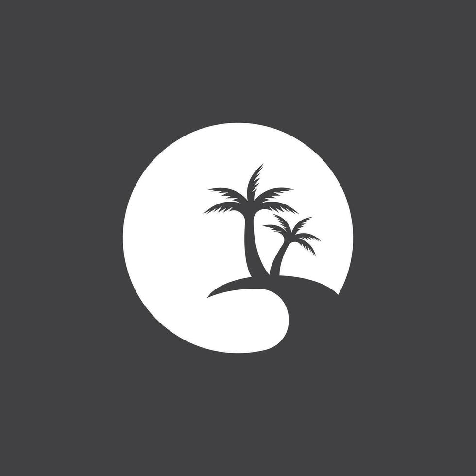 palm kokosnoot boom logo icoon silhouet vector