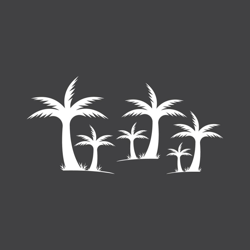 palm kokosnoot boom logo icoon silhouet vector