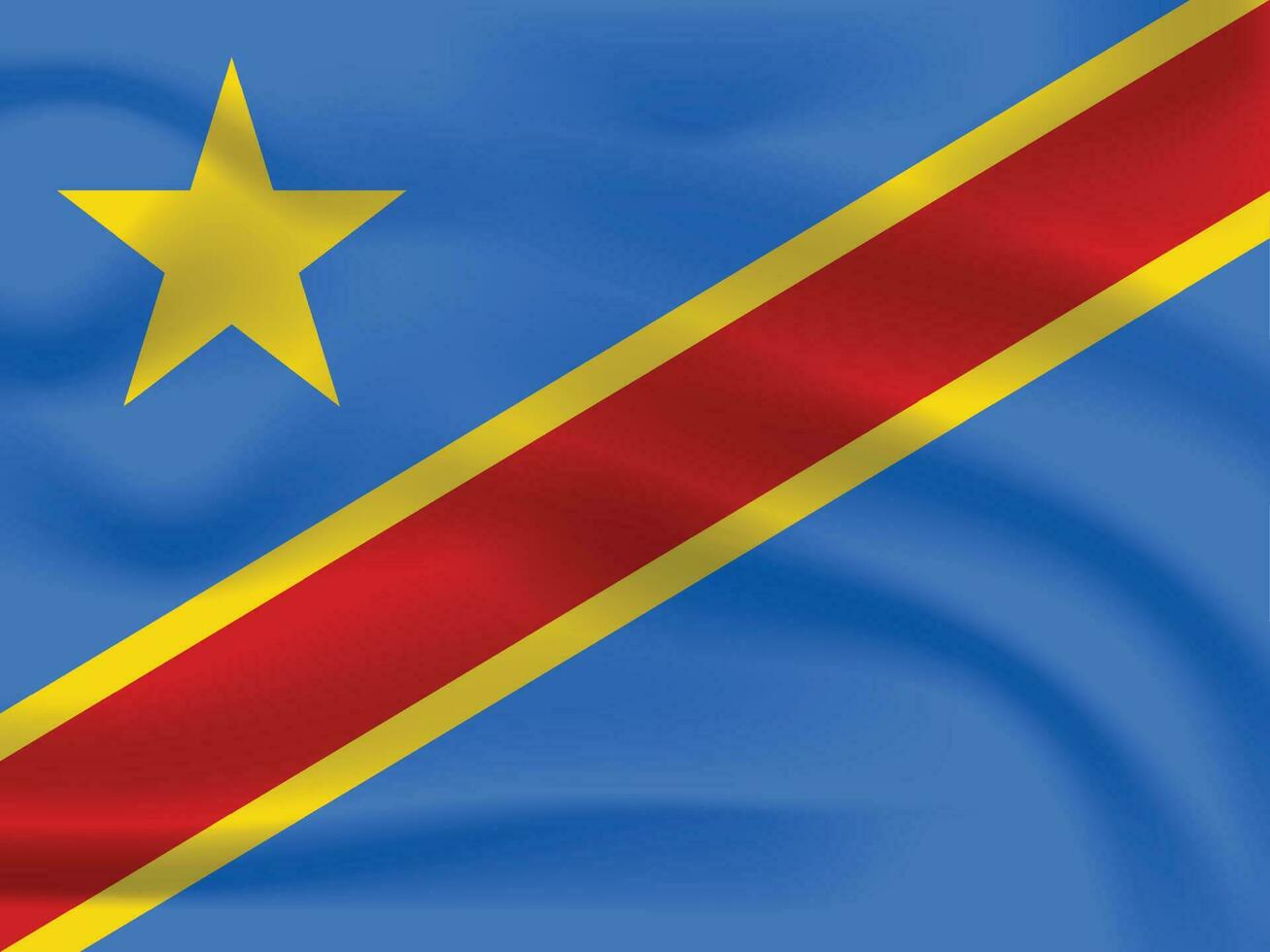 democratisch republiek van Congo vlag realistisch vector