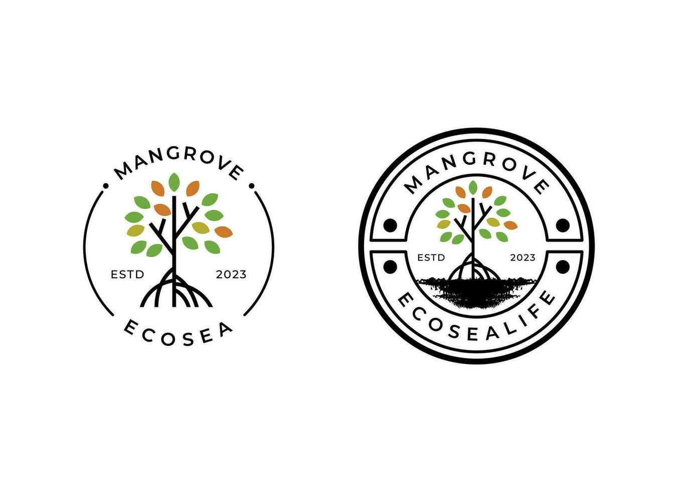 mangrove boom logo ontwerp sjabloon vector