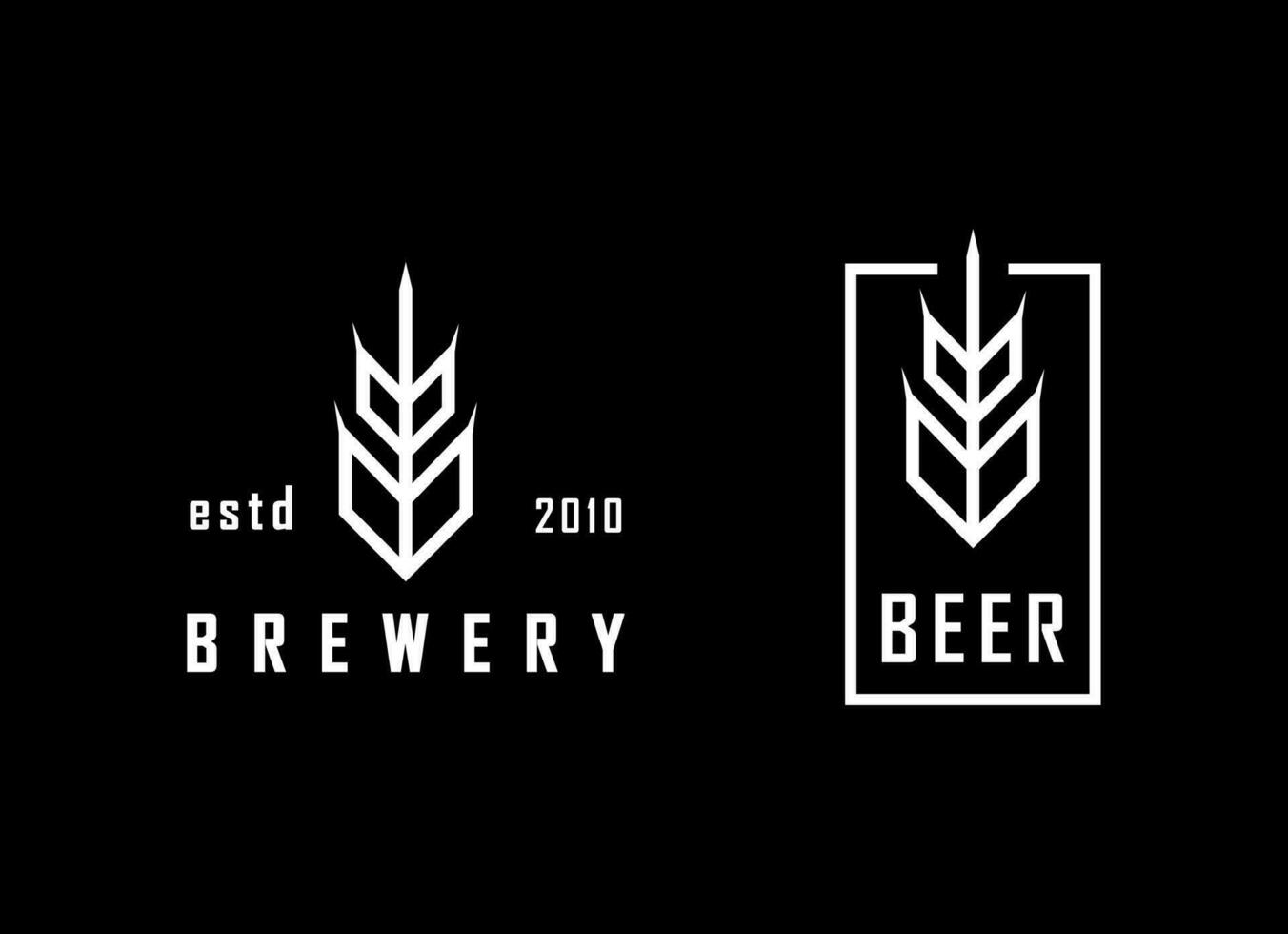 minimalistische en gemakkelijk bier logo ontwerp. brouwerij logo, graan vector. vector