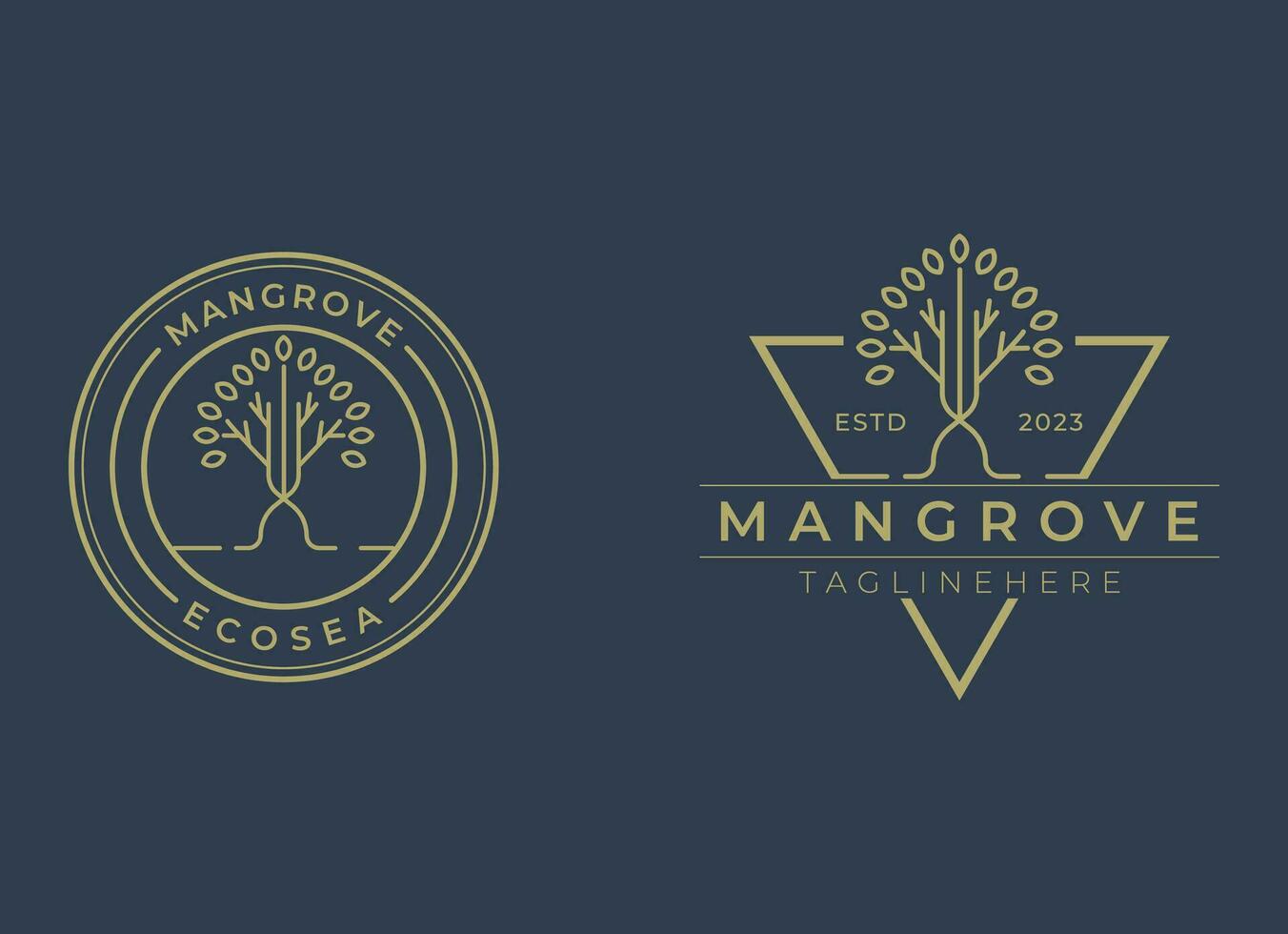 mangrove boom logo ontwerp sjabloon vector