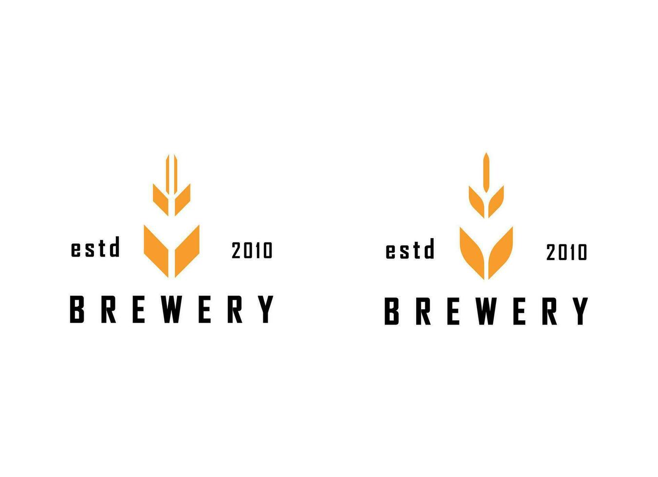 minimalistische en gemakkelijk bier logo ontwerp. brouwerij logo, graan vector. vector