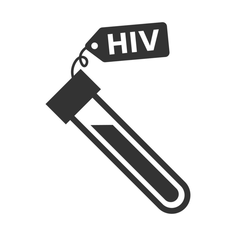 vector illustratie van hiv bloed etiket icoon in donker kleur en wit achtergrond