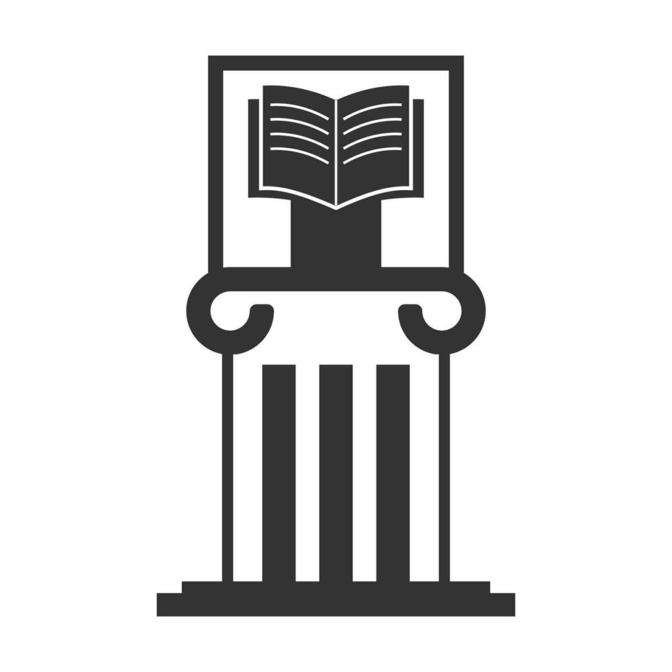 vector illustratie van boek museum icoon in donker kleur en wit achtergrond