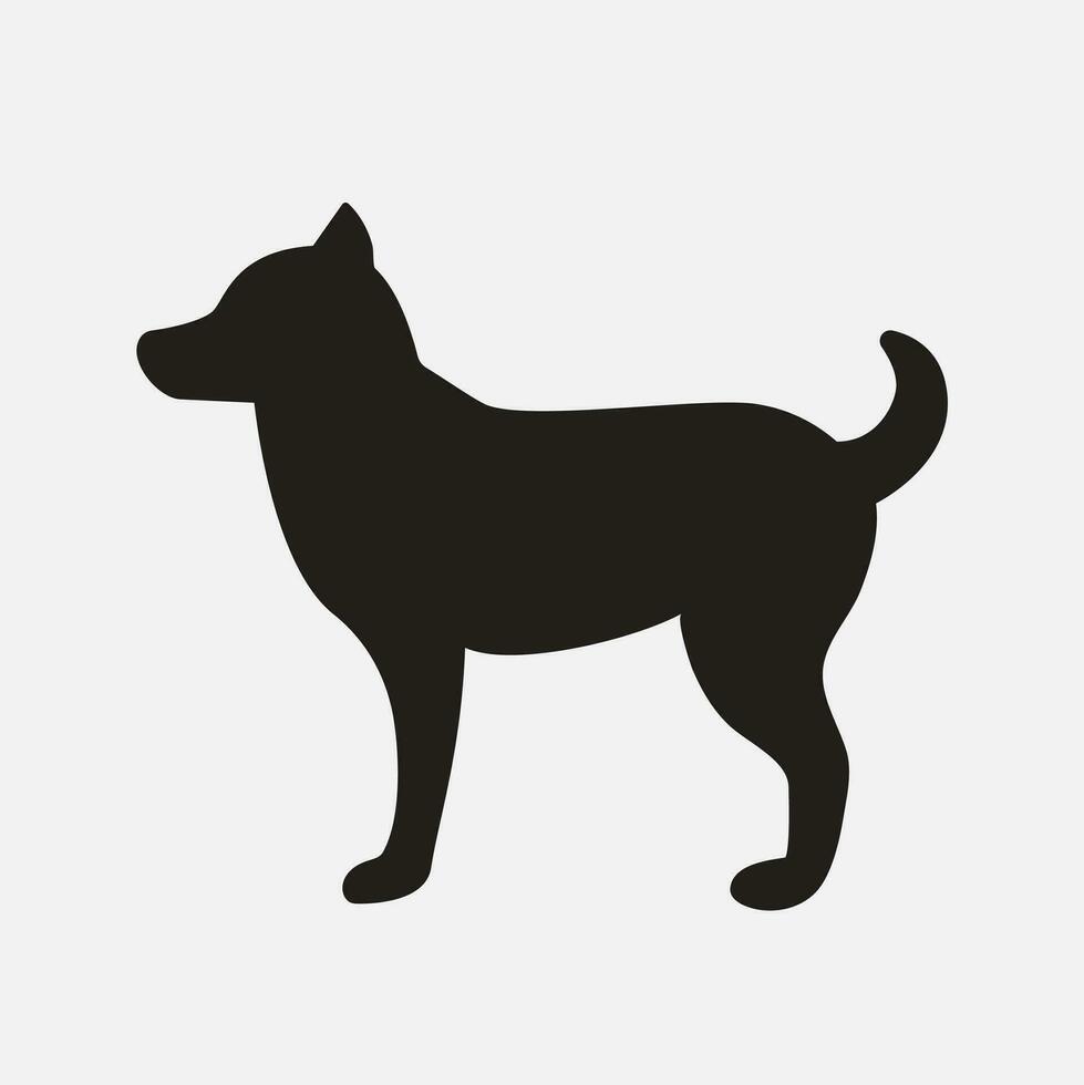 hond silhouet. zwart huisdier kant visie. vector illustratie Aan wit achtergrond. geïsoleerd