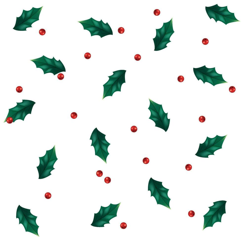 vector Kerstmis maretak naadloos patroon met sneeuwvlokken.