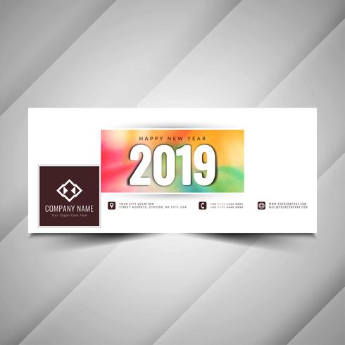 Nieuwjaar 2019 ontwerp van de sociale media het decoratieve banner vector