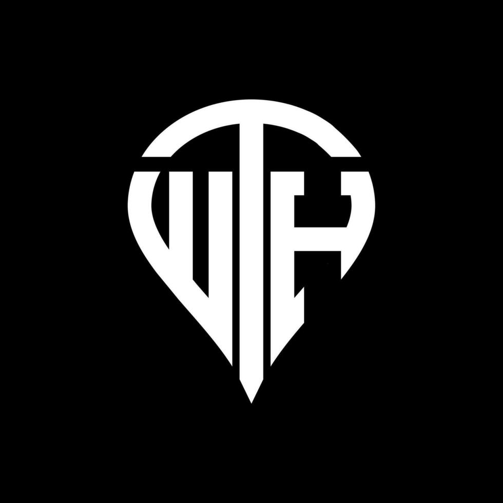 wth brief logo ontwerp. wth creatief monogram initialen brief logo concept. wth uniek modern vlak abstract vector brief logo ontwerp.