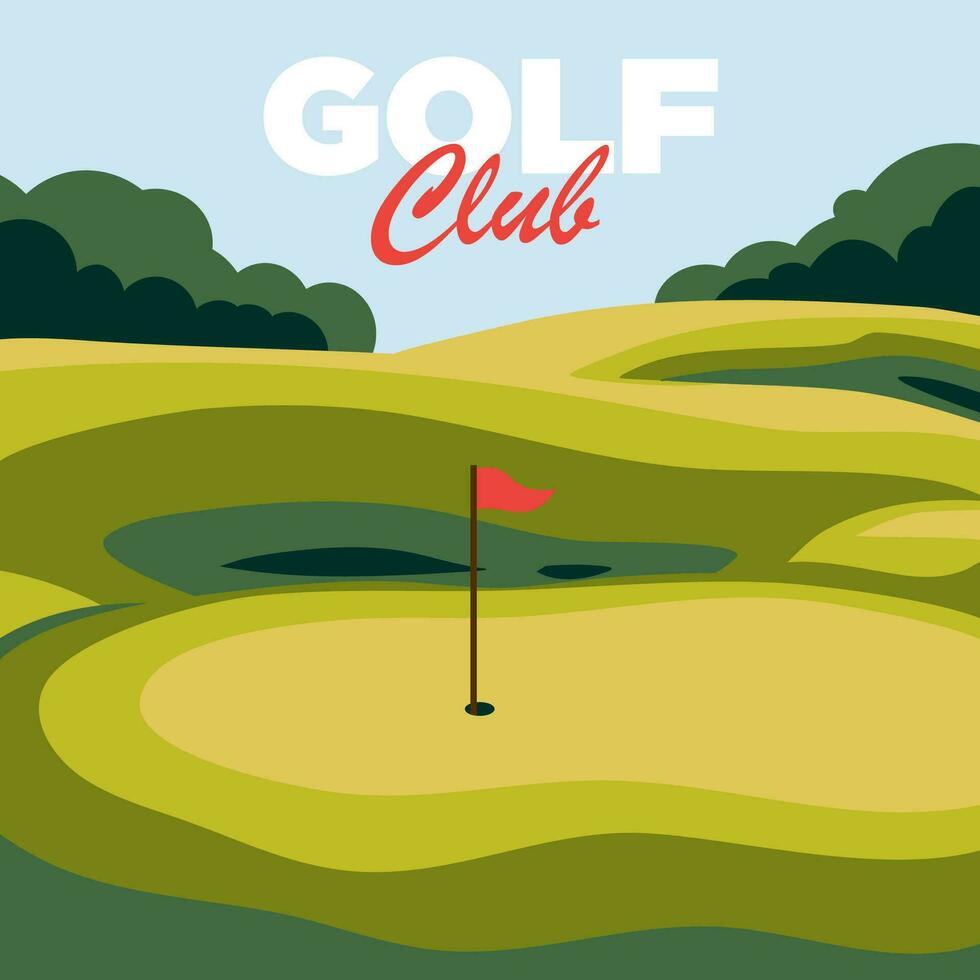 golf club sport veld- vector illustratie poster ontwerp