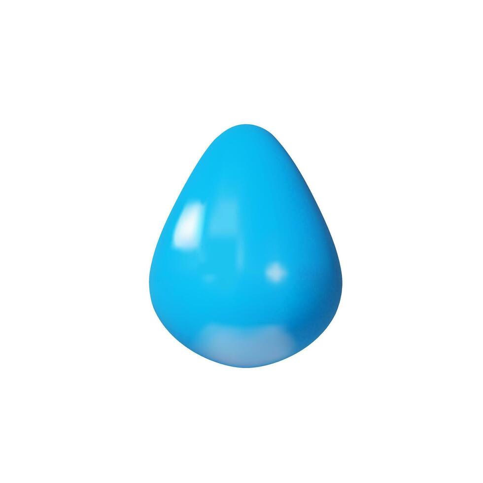 3d geven laten vallen water. realistisch regendruppel in klei stijl. vector illustratie over weer voorspelling. symbool van nat het weer, regen. blauw schoon vers aqua vloeistof