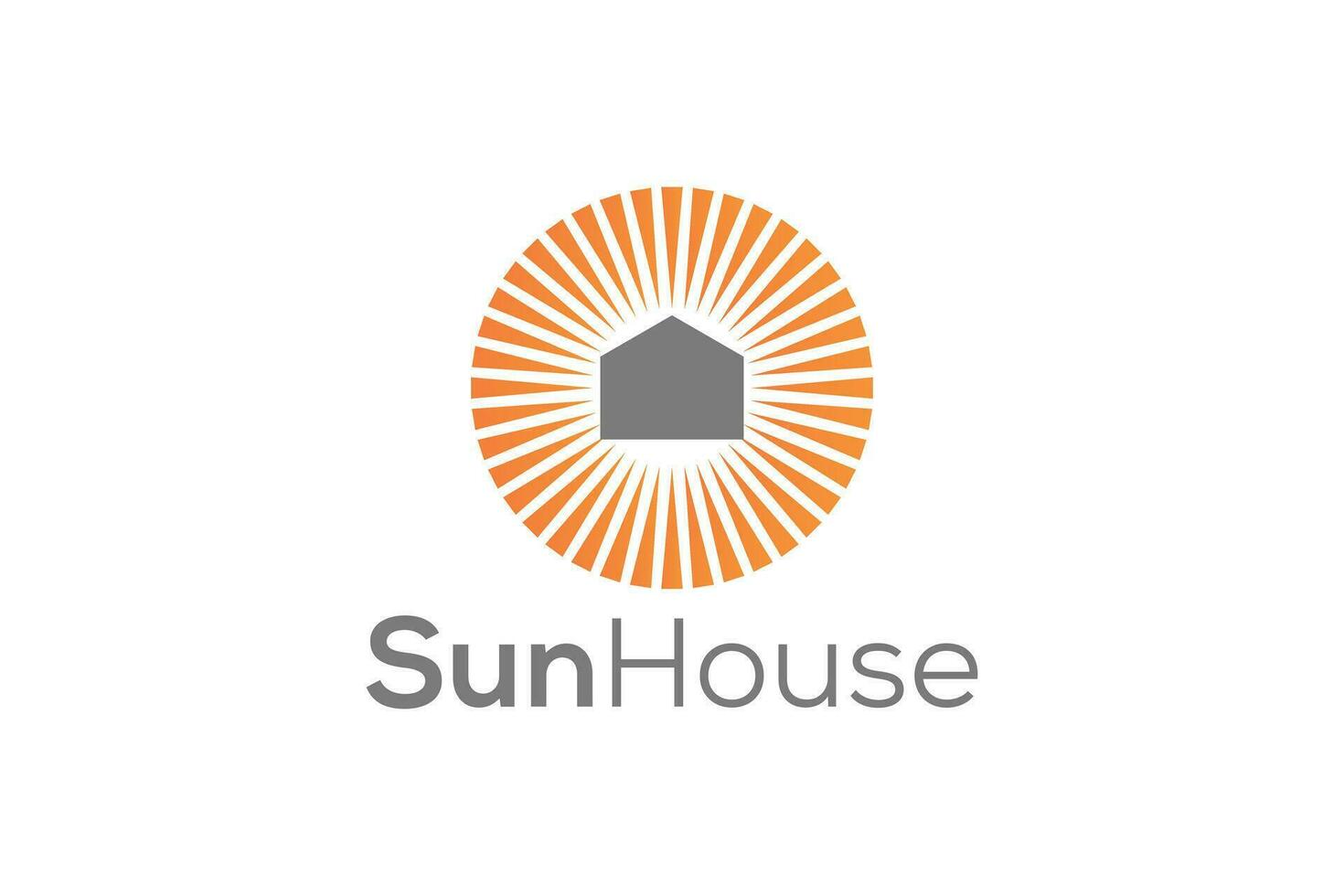 minimaal en professioneel zon en huis teken logo ontwerp vector sjabloon