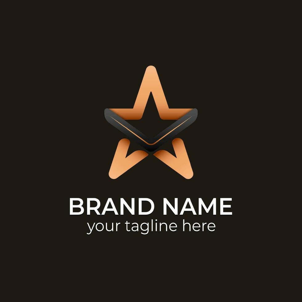 gouden v ster logo ontwerp vector