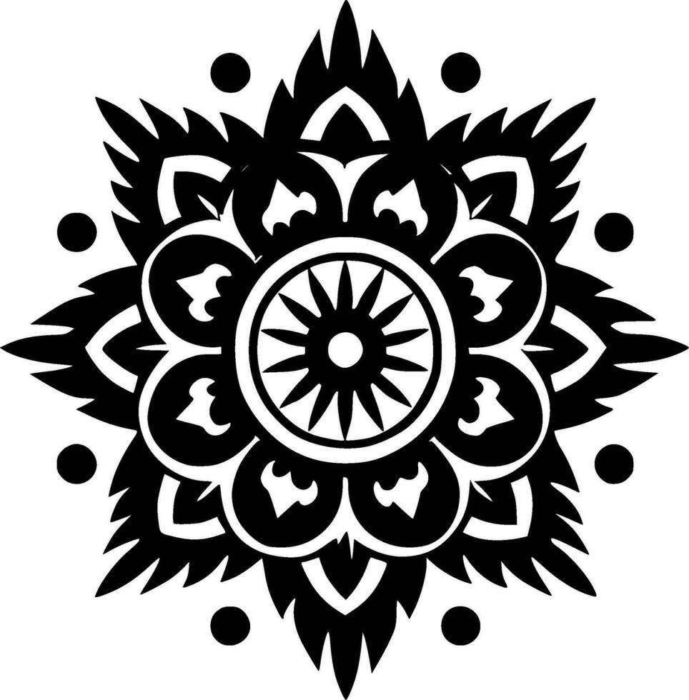 mandala, minimalistische en gemakkelijk silhouet - vector illustratie