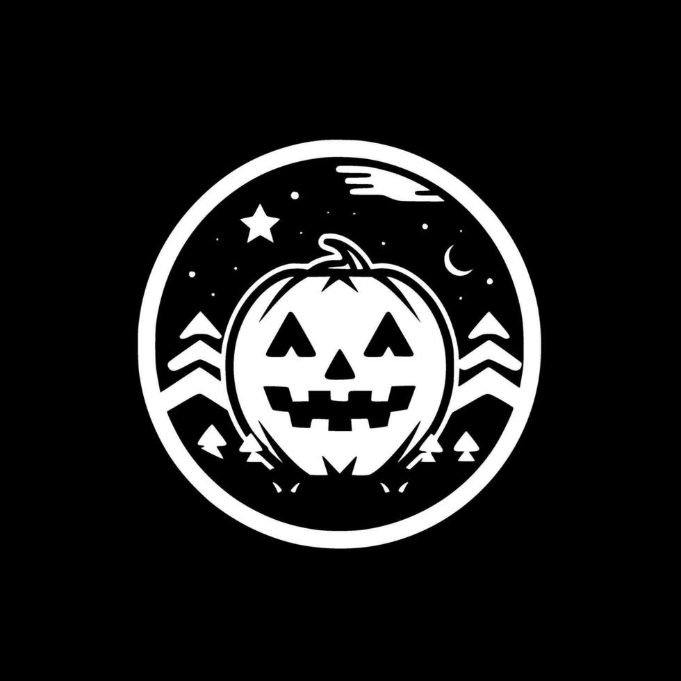 hallowe'en - zwart en wit geïsoleerd icoon - vector illustratie