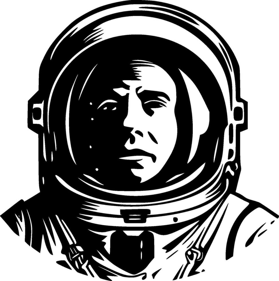 astronaut - minimalistische en vlak logo - vector illustratie