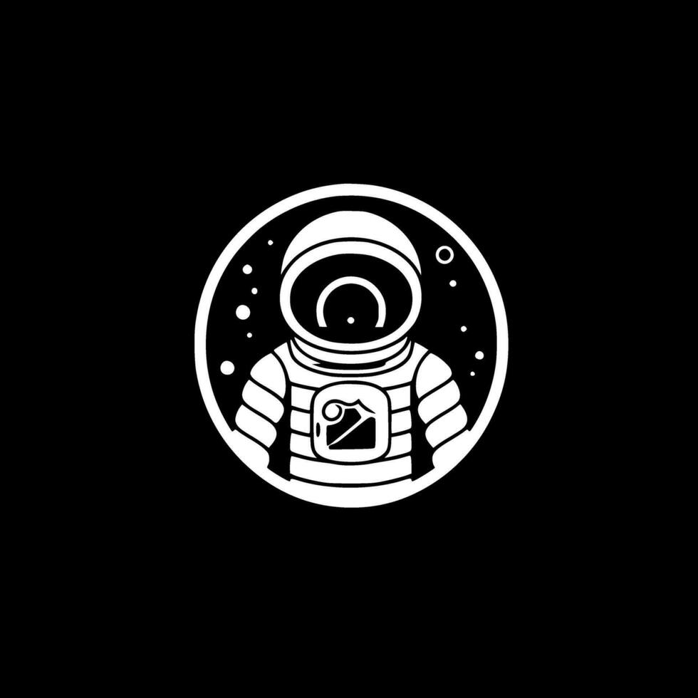 astronaut - minimalistische en vlak logo - vector illustratie