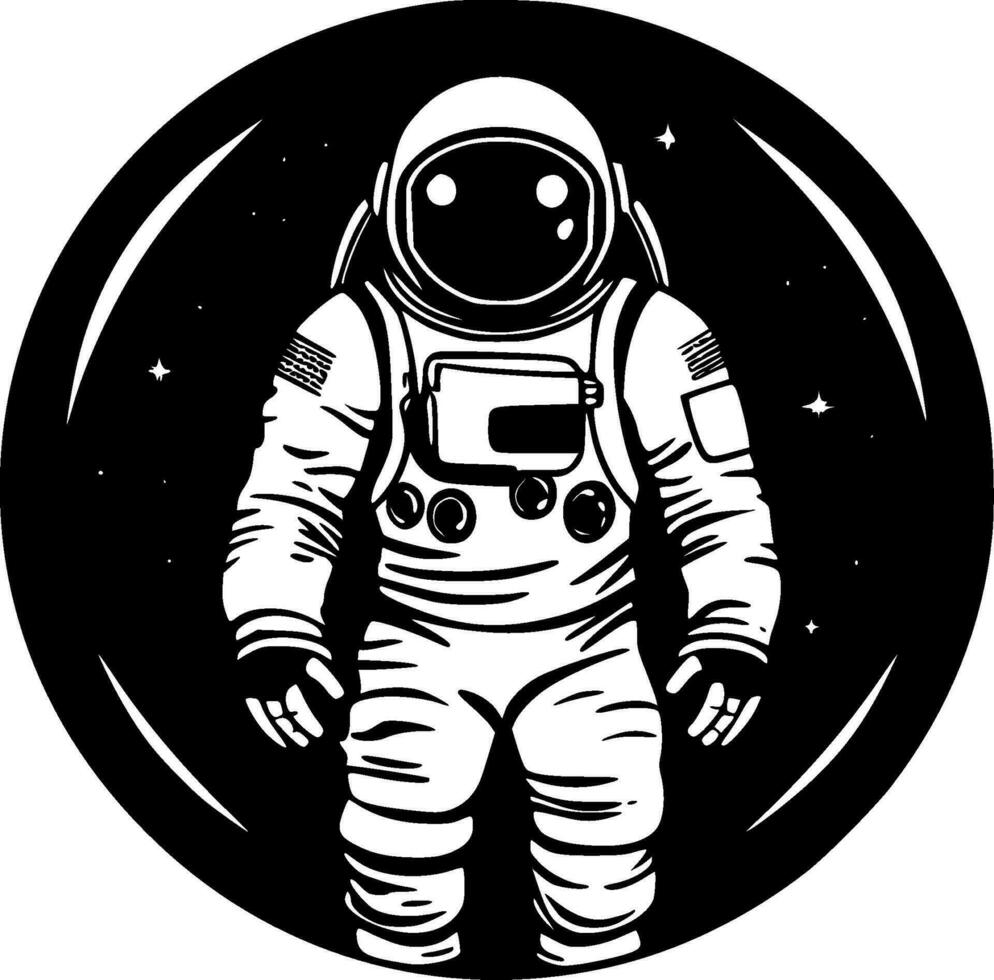 astronaut, minimalistische en gemakkelijk silhouet - vector illustratie