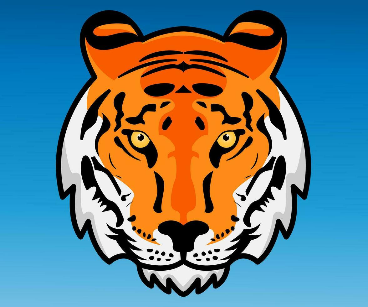 tijger hoofd vector illustratie. Bengalen tijger