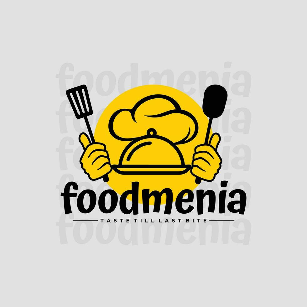 mooi hoor chef restaurant vector logo sjabloon. creatief voedsel woord logo elementen ontwerp vector logo illustratie.