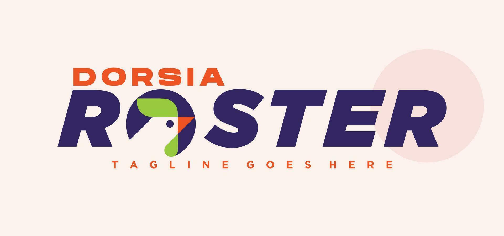 vector vlak kip rooster logo ontwerp sjabloon