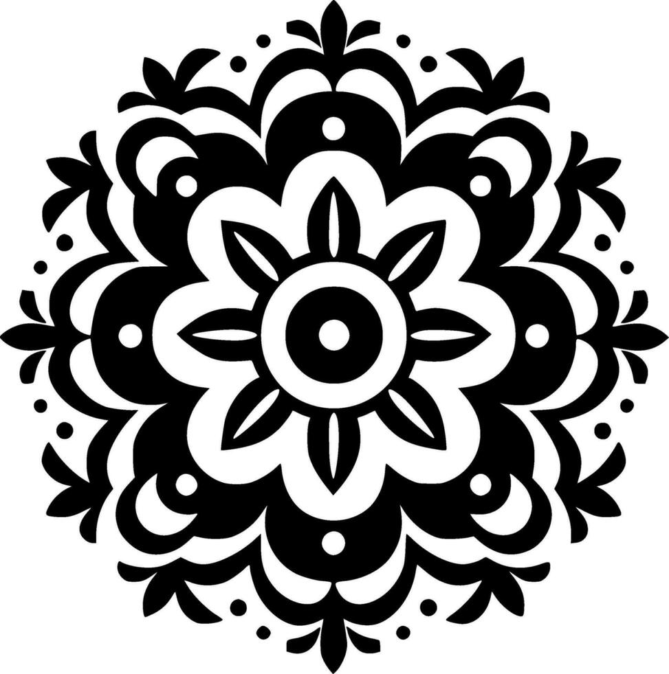 mandala, zwart en wit vector illustratie