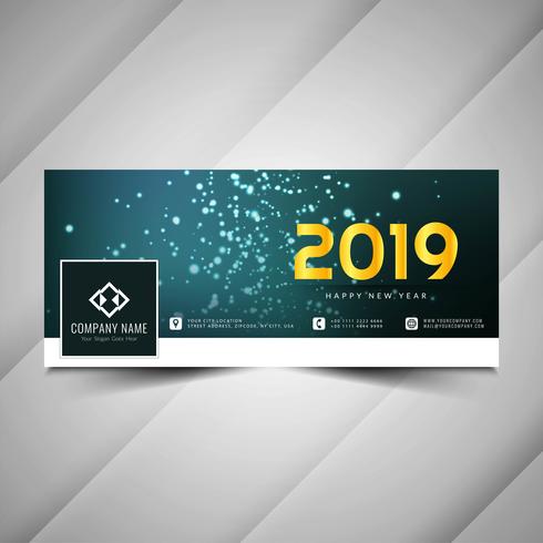 Nieuwjaar 2019 ontwerp van de sociale media het decoratieve banner vector