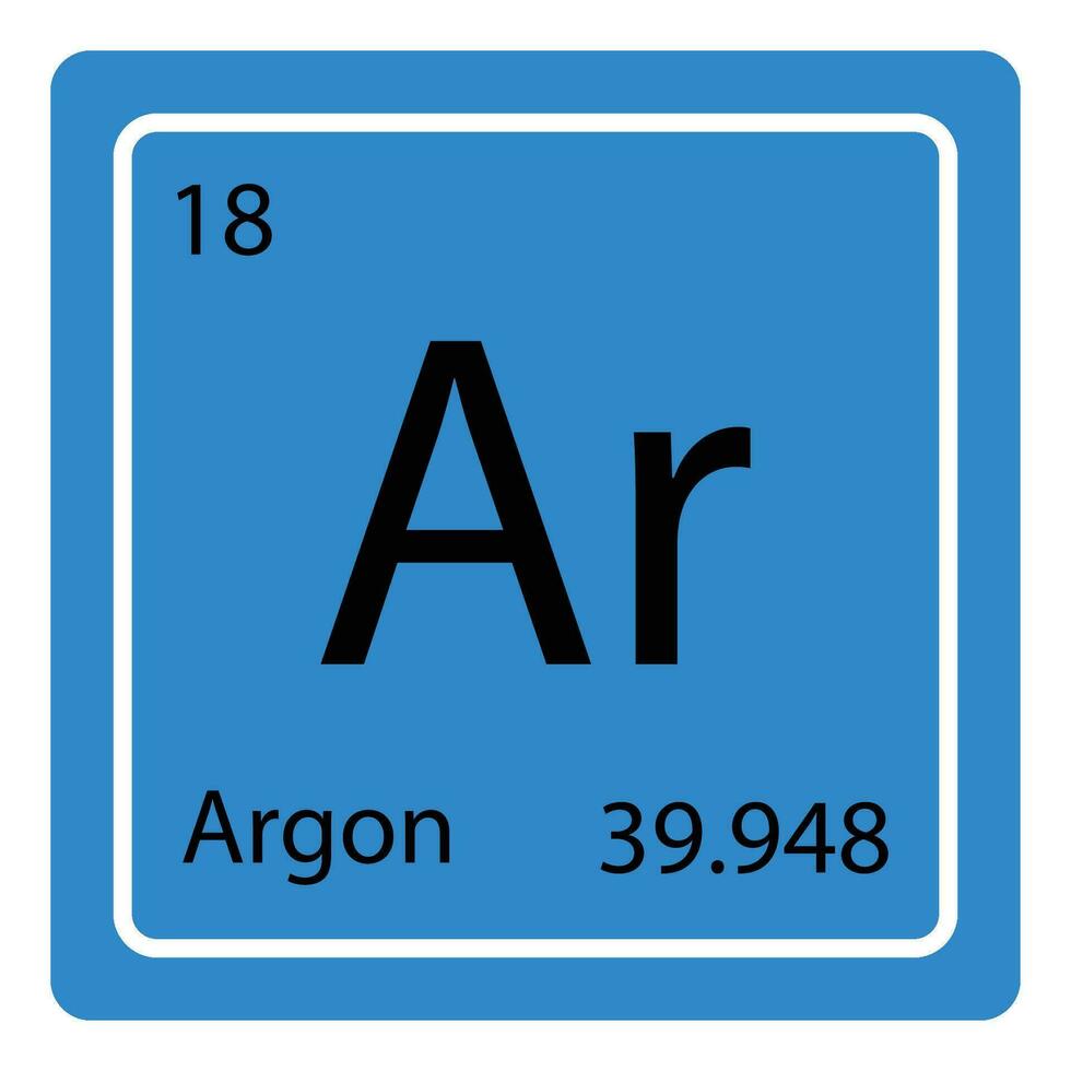 argon ar chemisch element icoon. de chemisch element van de periodiek tafel vector