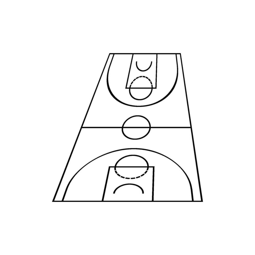 basketbal rechtbank icoon vector