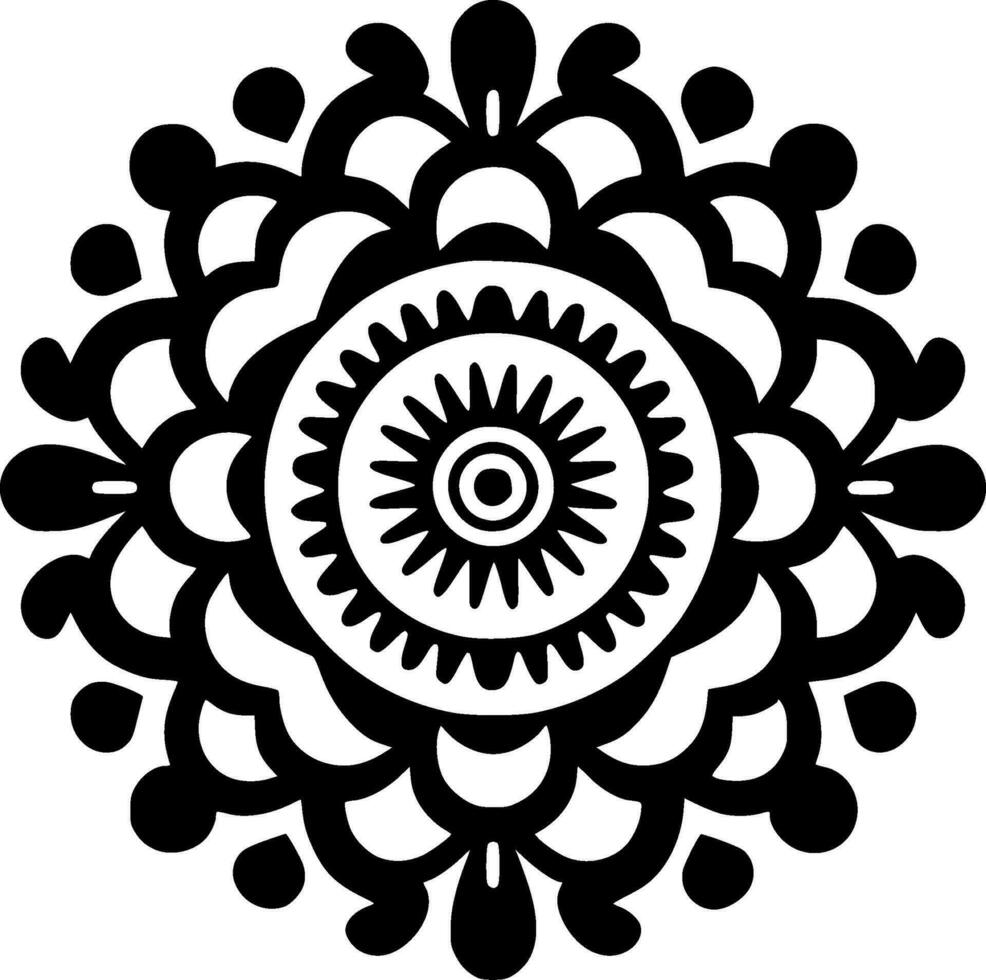 mandala, zwart en wit vector illustratie