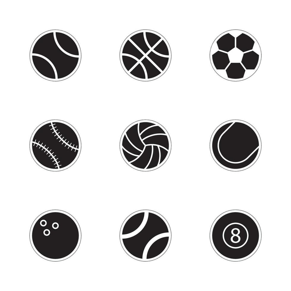 bal icoon set. sport- bal icoon. bal vector kunst.