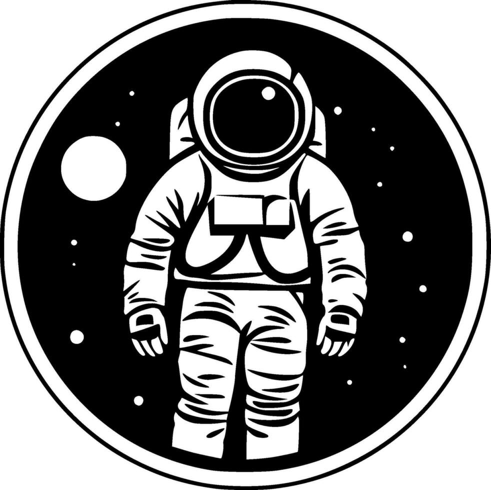 astronaut - minimalistische en vlak logo - vector illustratie