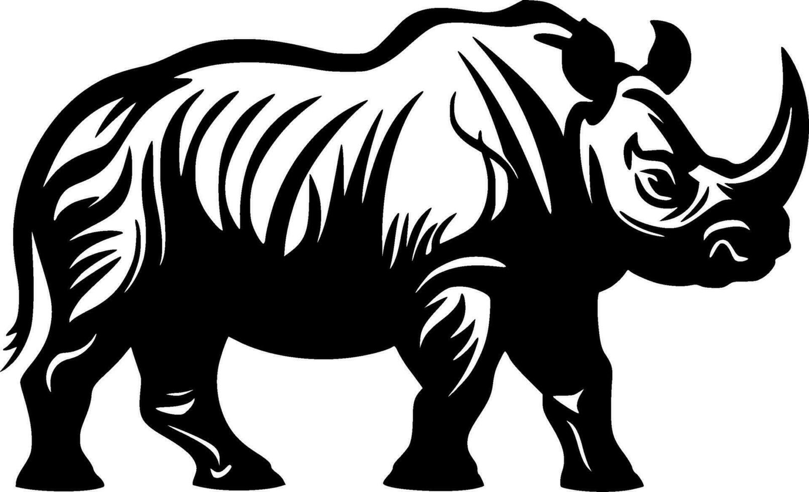 neushoorn, minimalistische en gemakkelijk silhouet - vector illustratie