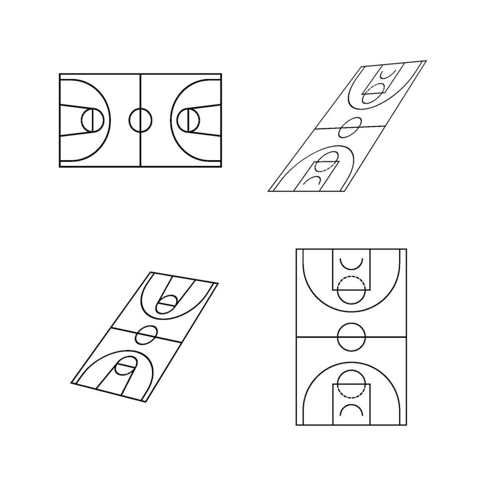 basketbal rechtbank icoon vector