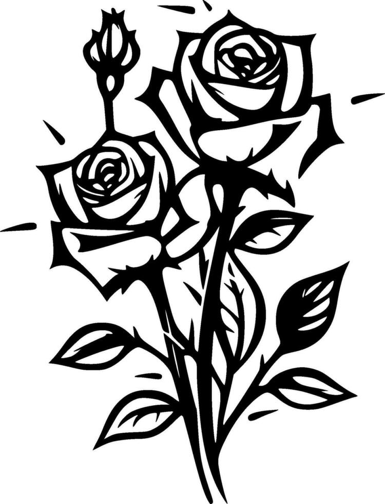 rozen - minimalistische en vlak logo - vector illustratie