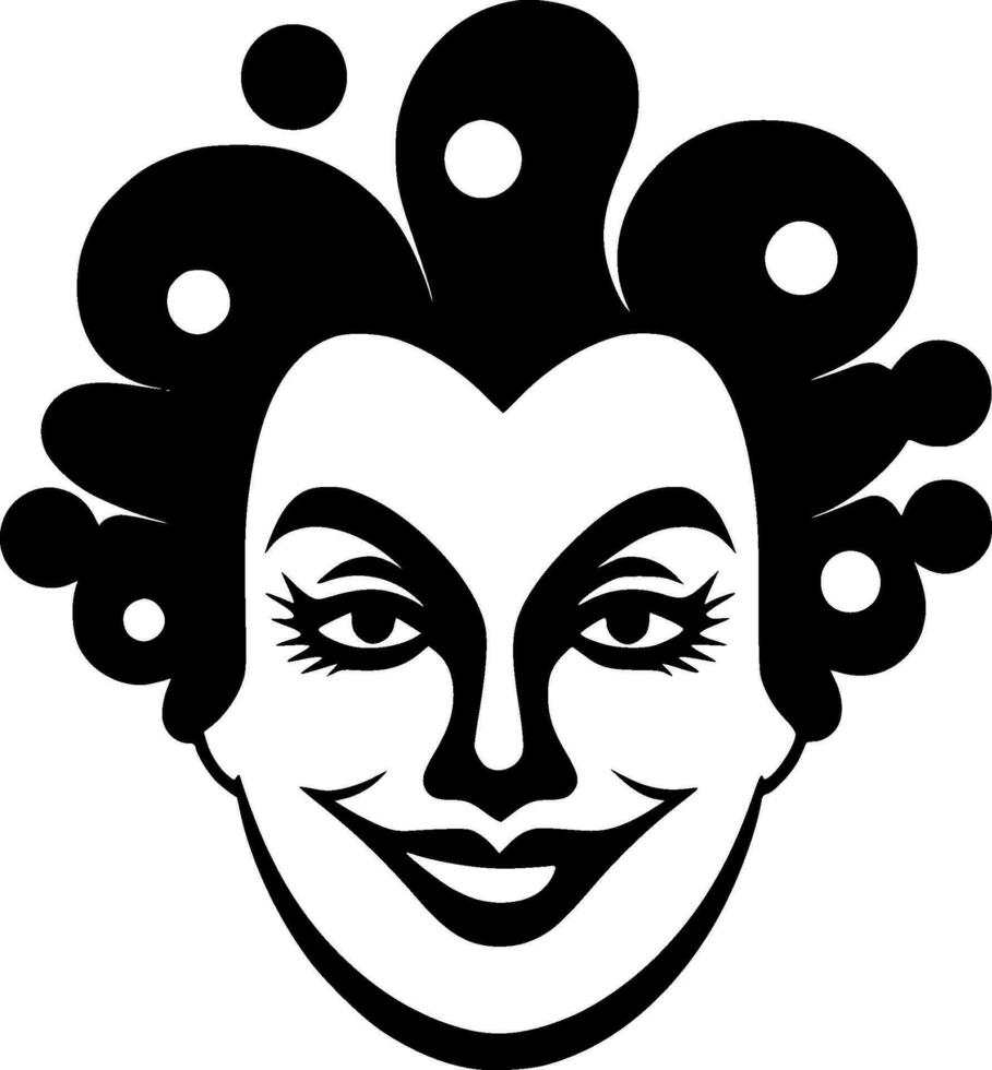 clown - minimalistische en vlak logo - vector illustratie