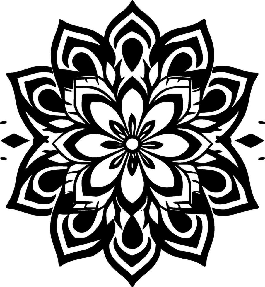 mandala, zwart en wit vector illustratie