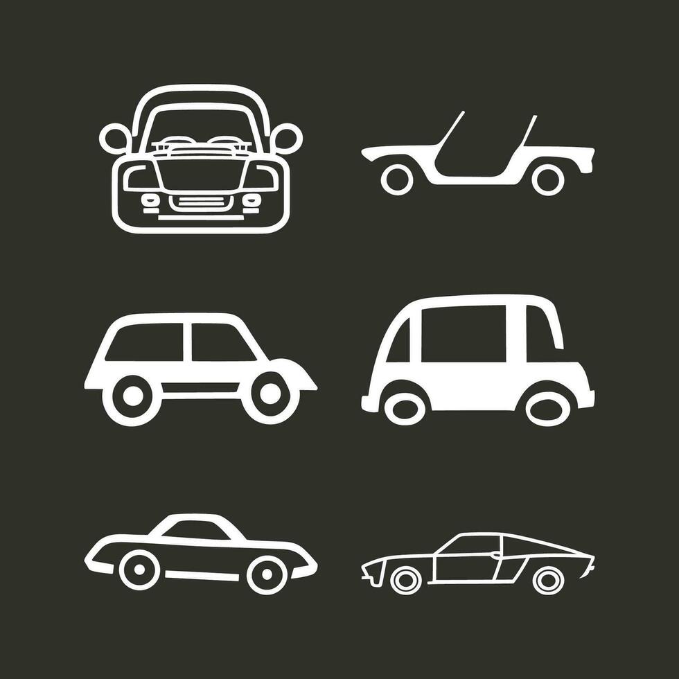 vrij vector verzameling van auto en voertuig illustraties