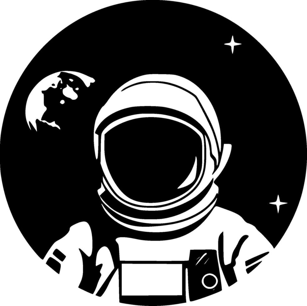 astronaut - minimalistische en vlak logo - vector illustratie