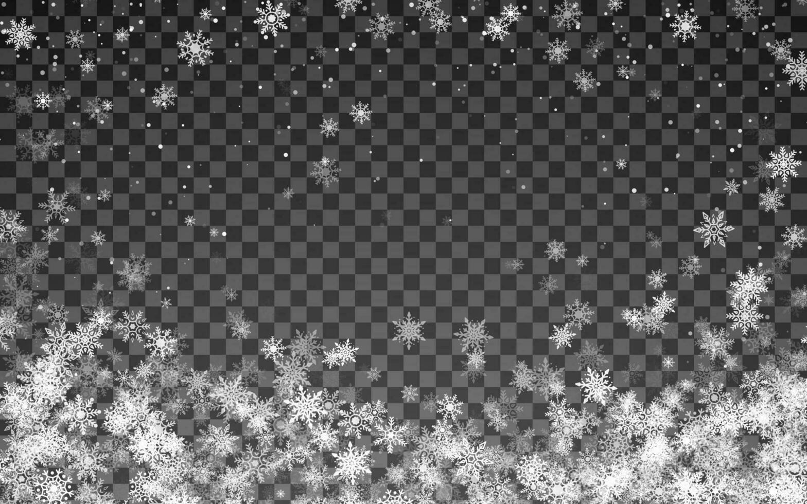 magie Kerstmis sneeuwval. vallend wit sneeuwvlokken. vector illustratie