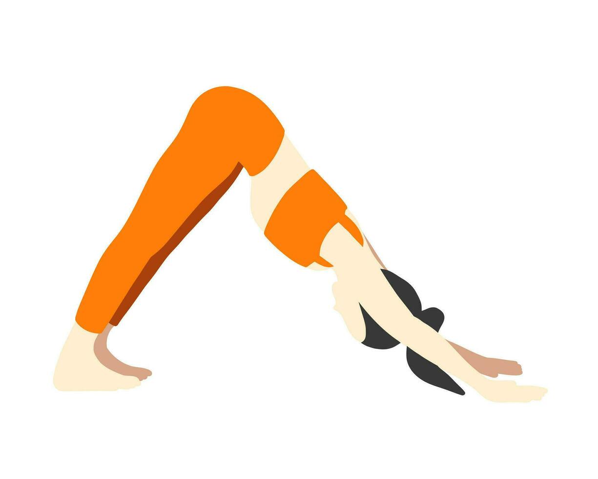 yoga houding dame in tekenfilm stijl vector